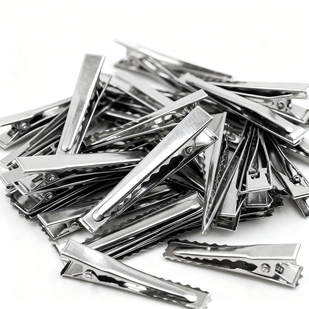 100-Pack Silver Metal Hair Clips for Kids and Women DIY Craft Hairpins S