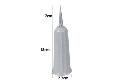 4Pcs Grave Ground Stake Vase Cemetery Memorial Vase with Spikes Resin Cones Flowers Holder-Grey