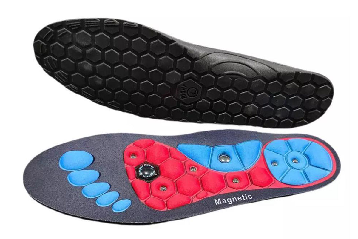 1 Pair of Acupressure Insoles  Massage Orthopedic Insoles for Women Men Shoe-pad Foot Therapy-Red