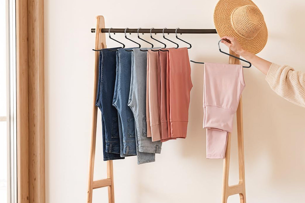 10 Piece Open Pant Hangers - Black