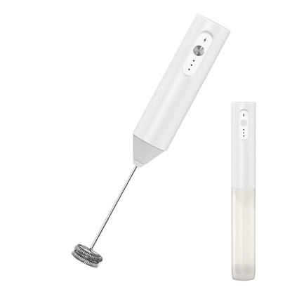 3-Speed Electric Milk Frother with 304 Stainless Steel Whisk-White