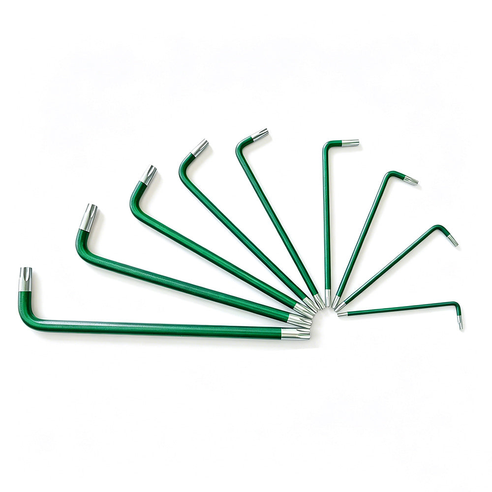 9Pcs Long Arm Ball End Hex Key with CRV Steel for Car Motorcycle Repair-Green