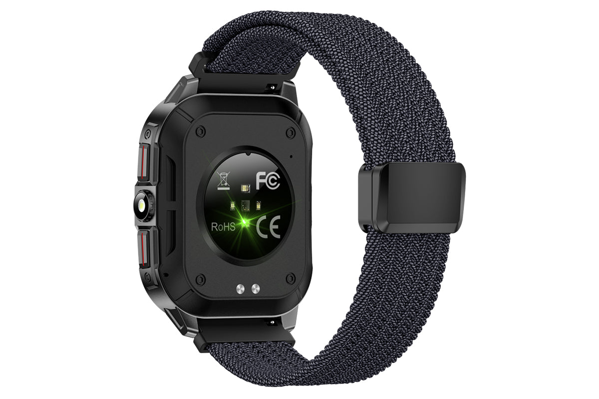 2.01inch Smartwatches with 100 Sports Modes Bluetooth Call Music Control for iPhone -Black nylon strap