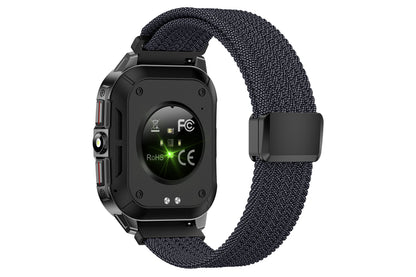 2.01inch Smartwatches with 100 Sports Modes Bluetooth Call Music Control for iPhone -Black nylon strap