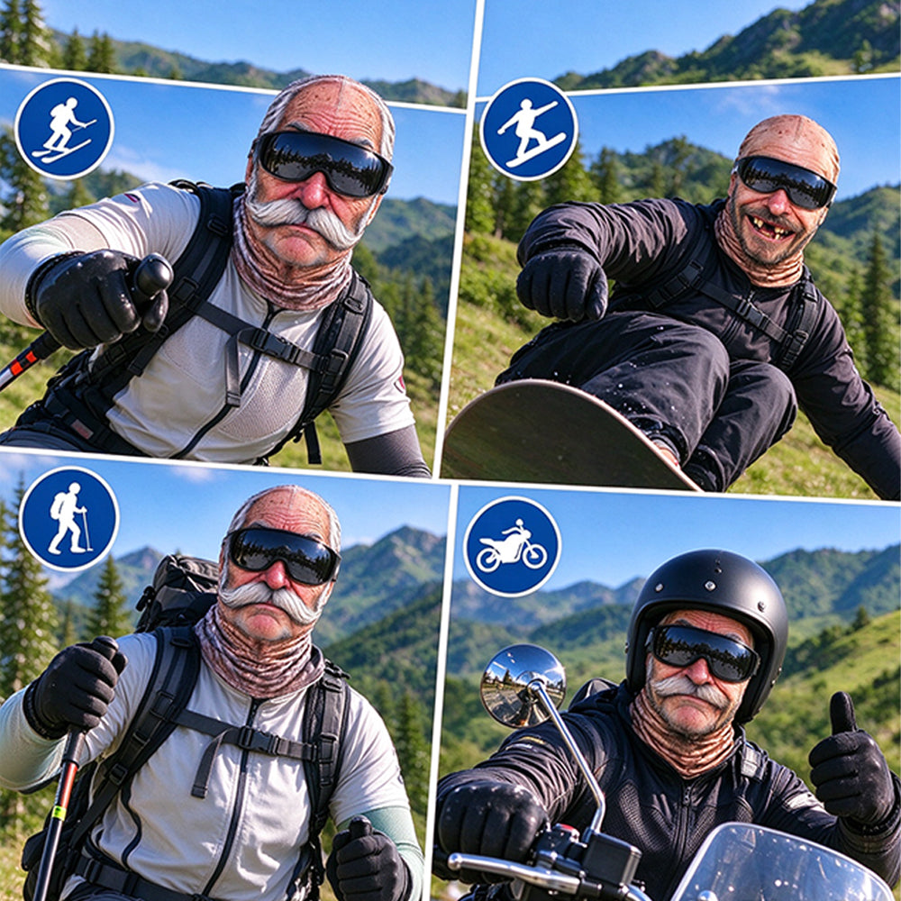Summer Riding Windproof Face Mask Funny Old Man Face Balaclava