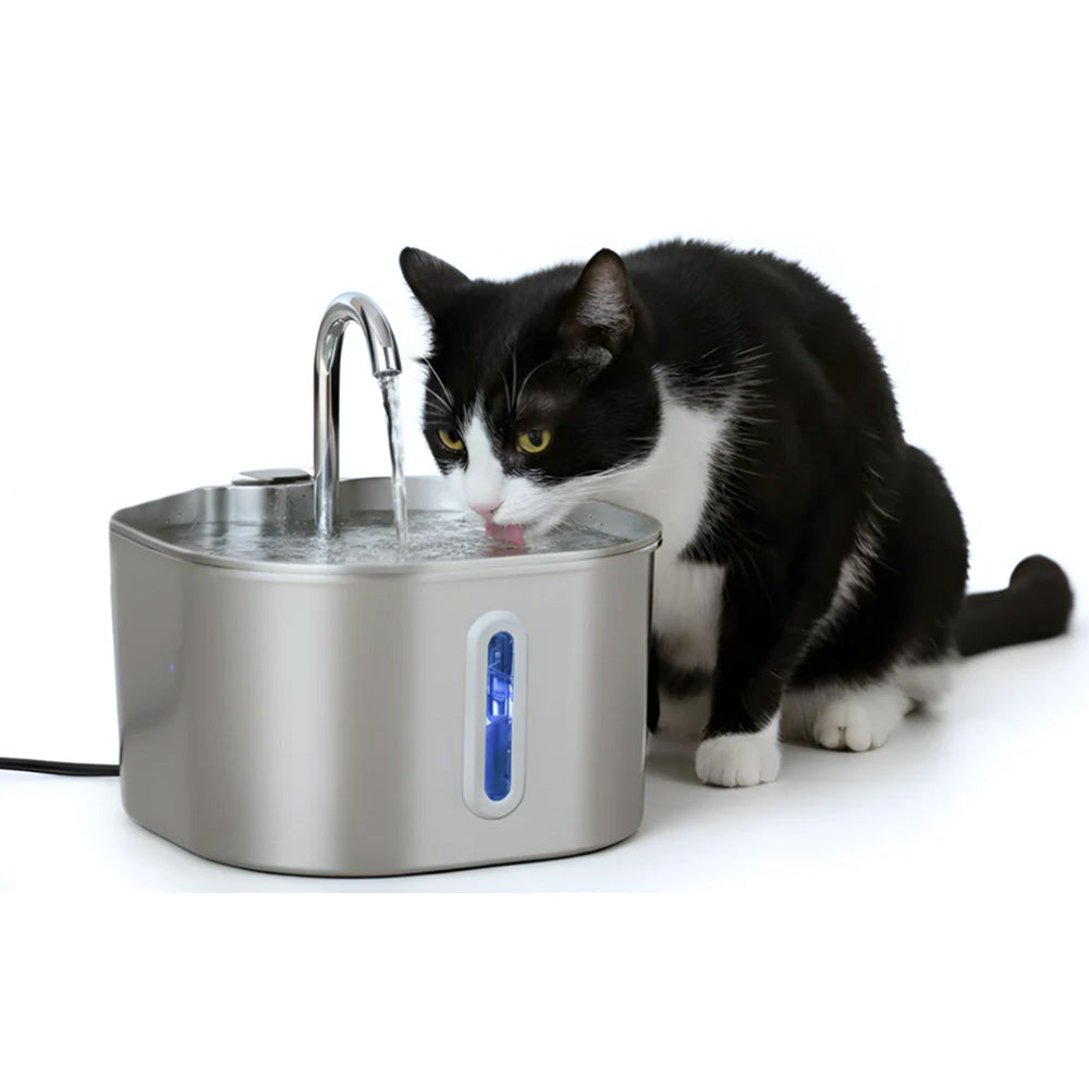 USB 2.2L Stainless Steel Pet Water Fountain for Cats and Small Dogs Style 2