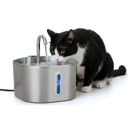 USB 2.2L Stainless Steel Pet Water Fountain for Cats and Small Dogs Style 2