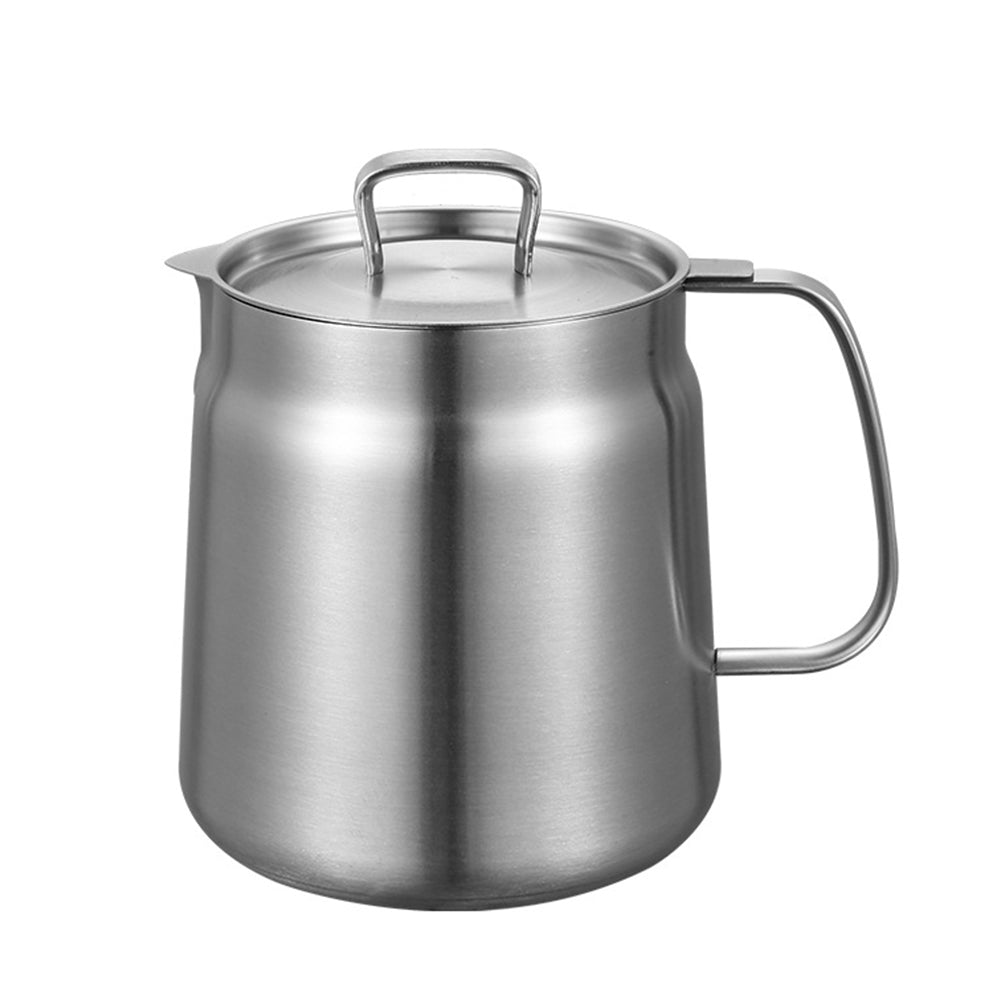 2L Stainless Steel Oil Filter Pot Versatile Oil Strainer Vessel Container Jug Storage Canwith Fryer Basket