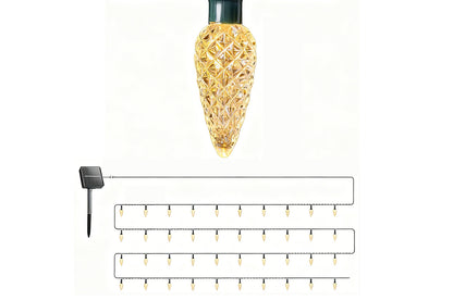 7M Solar Strawberry String Lights Waterproof Christmas Decor-Warm White