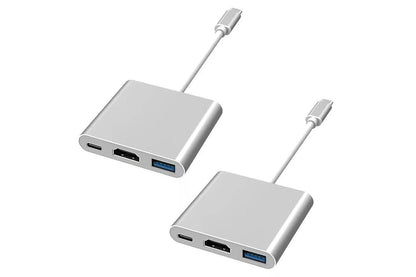 2Pcs 3 in 1 USB-C to HDMI Adapter Docking Station with USB 3.0 Ports for MacBook Lenovo