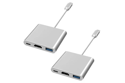 2Pcs 3 in 1 USB-C to HDMI Adapter Docking Station with USB 3.0 Ports for MacBook Lenovo