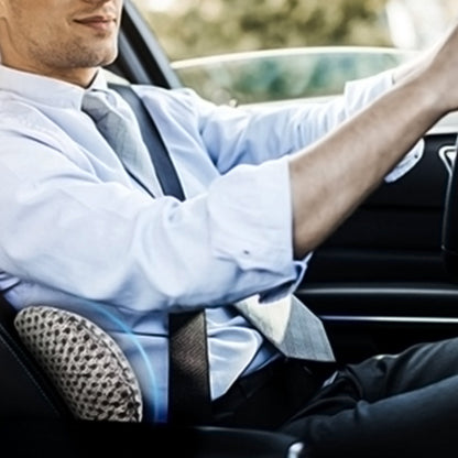 Ergonomic Lumbar Support Pillow Memory Foam Back Pillow for Car Seat Chair Recliner Bed Gray