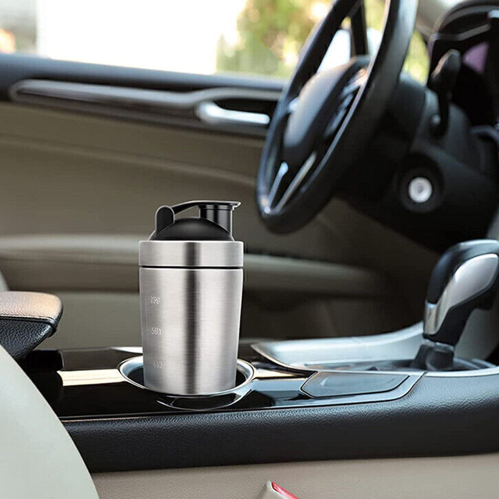 750ml 304 Stainless Steel Protein Shaker Bottle with Mixing Ball-Silver
