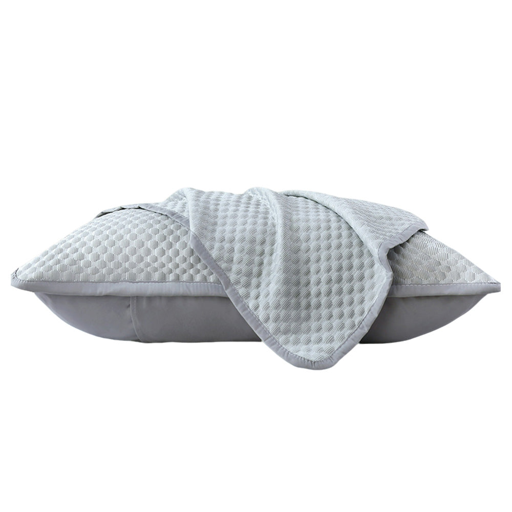 2 Pack 48x74cm Textured Cooling Polyester Pillowcases - Grey