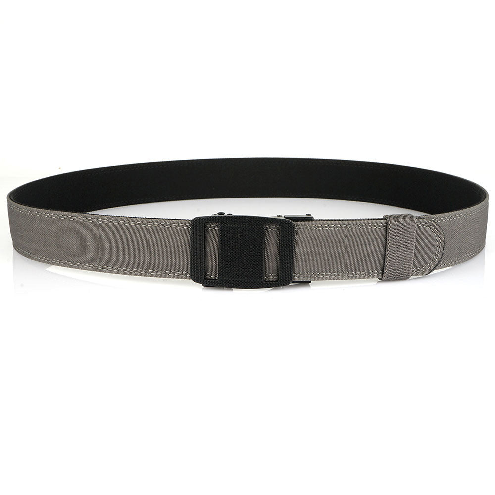 Double Layer Thickened Tactical Belt with Automatic Buckle - Grey