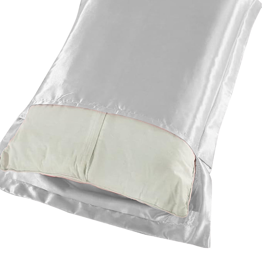 48x74cm Smooth Satin Pillowcase Solid Color Soft Bedding Pillow Cover White