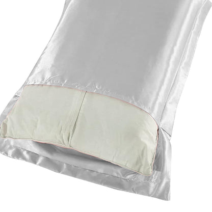 48x74cm Smooth Satin Pillowcase Solid Color Soft Bedding Pillow Cover White