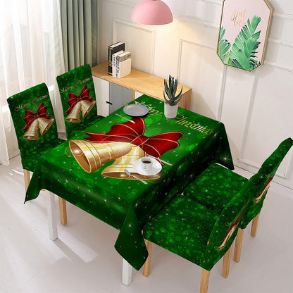 2Pcs Set Christmas Dining Chair Covers Stretch Xmas Chair Slipcovers Protector Washable Holiday Party Decor Style 3