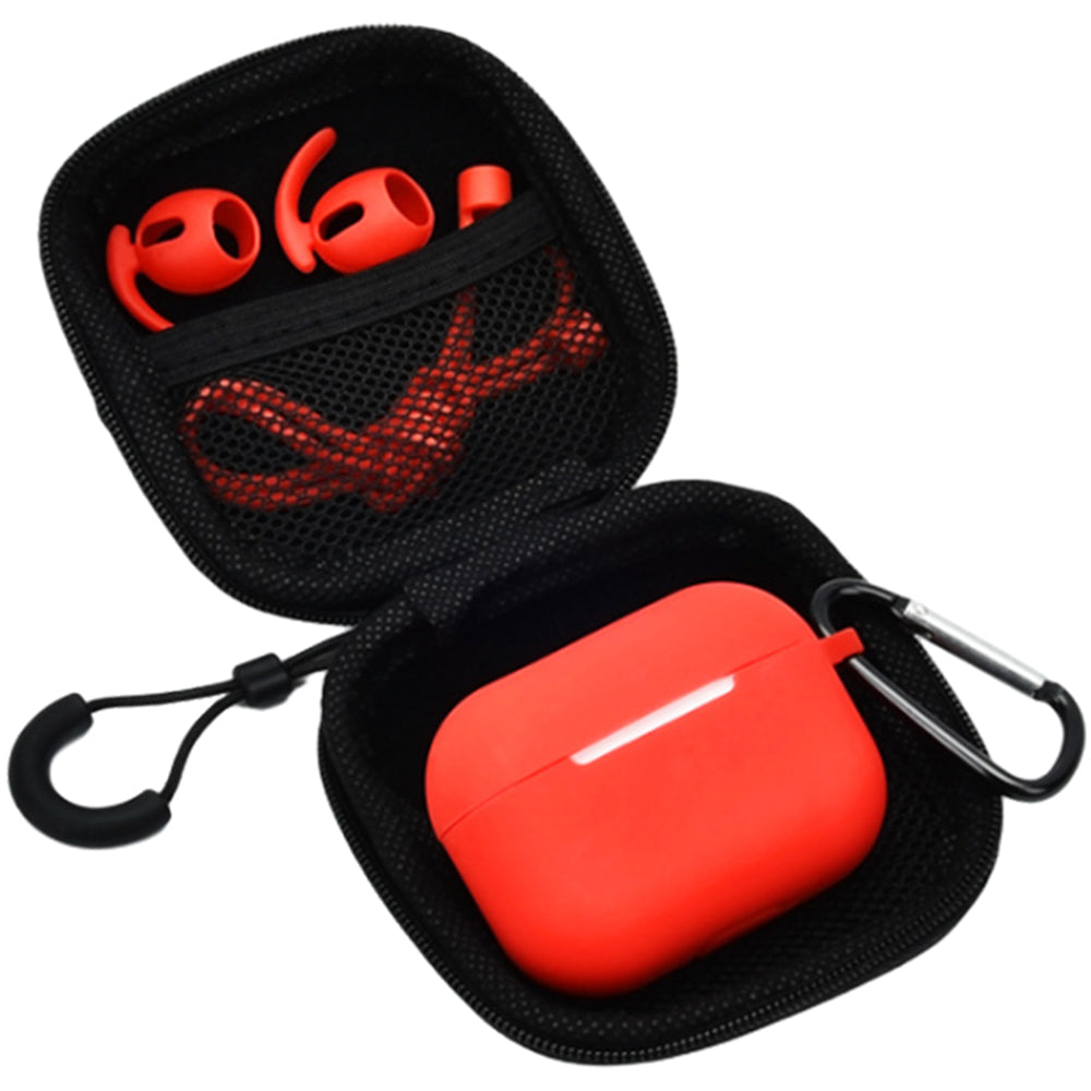 For Apple AirPods Case Cover Kit AirPod Earphone Protector Cover with Replacement Ear Tips Red