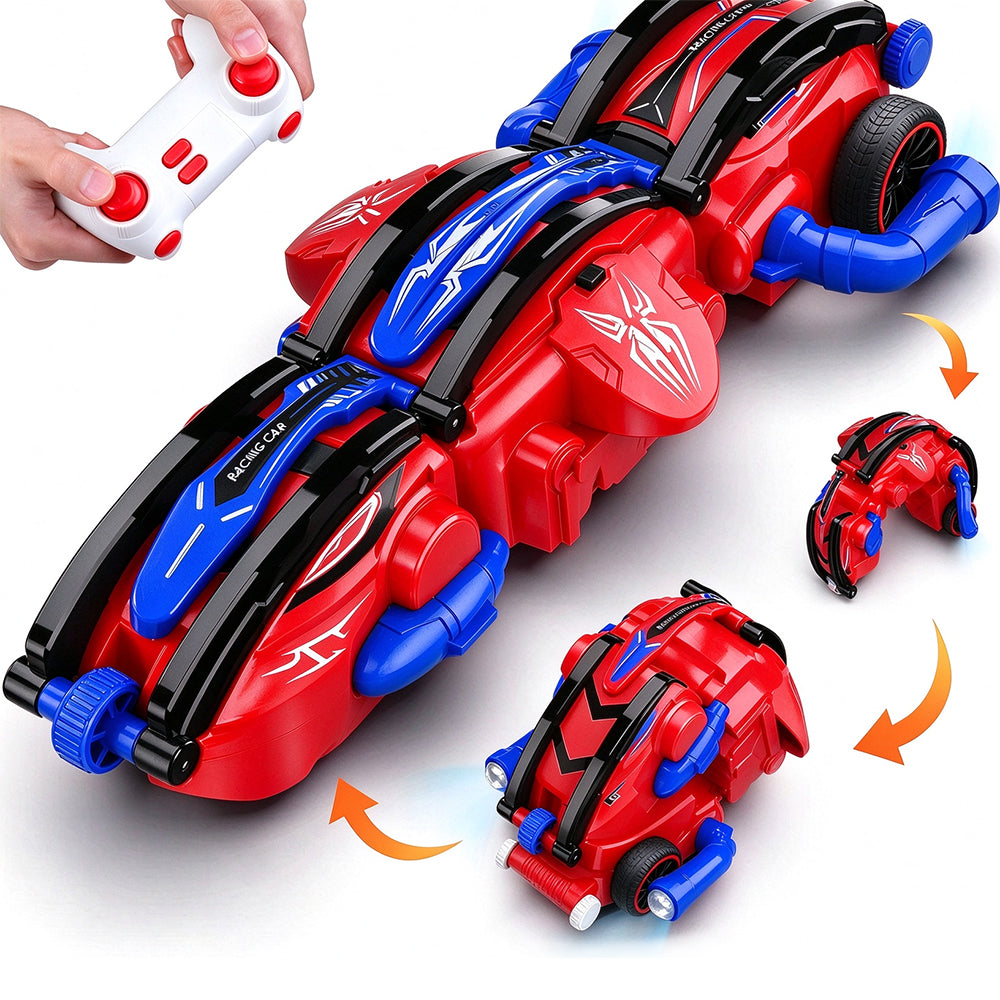 6 Wheel 360 Degree Transforming RC Stunt Car with LED Lights - Red