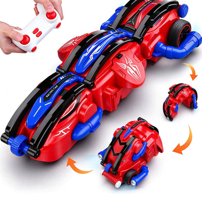 6 Wheel 360 Degree Transforming RC Stunt Car with LED Lights - Red