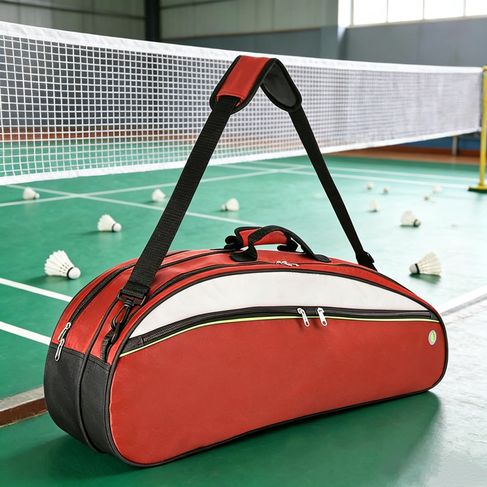 Badminton Bag for 4 to 6 Rackets with Shoe Compartment  - Red