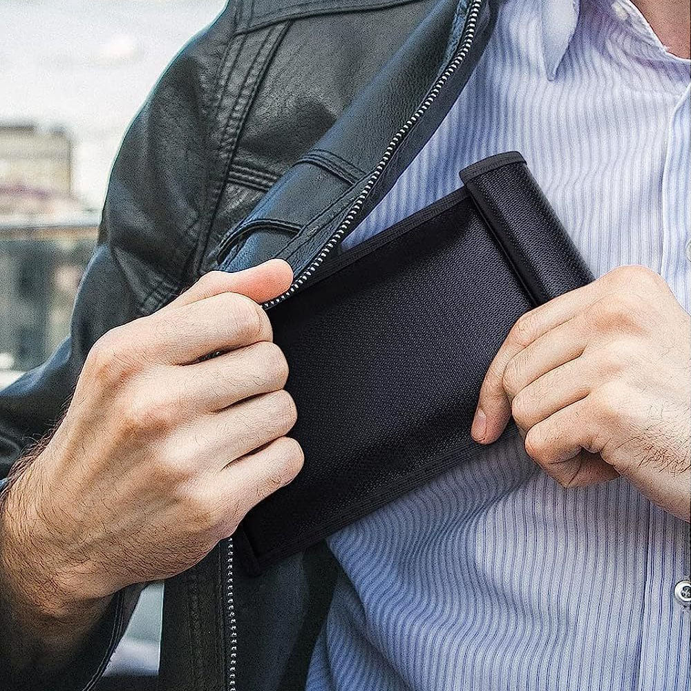 Set of 4 Pcs RFID Blocking Faraday Bags Fireproof Water Resistant Pouch for Laptops Tablets Car Keys