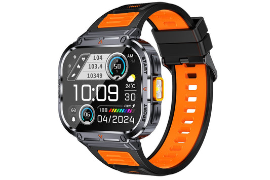 Smart Watch 2.0-Inch Fitness Watch with Flashlights Heart Rate Sleep Monitor Blood Oxygen 100 Sports Modes Activity Tracker-Orange