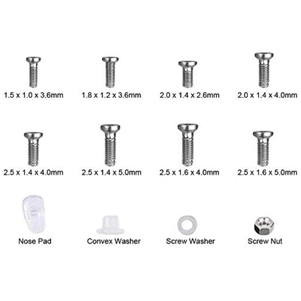 1100Pcs Set Eyeglasses Repair Kit Eyeglass Screws and 6 Pcs Precision Screwdriver Set for Glasses Jewelry Watch