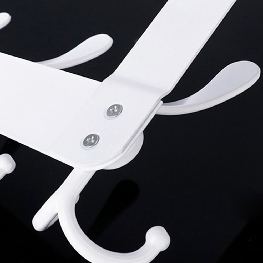 Stainless Steel Over The Door Hooks Durable Door Hangers for Kitchen Bathroom Bedroom - White
