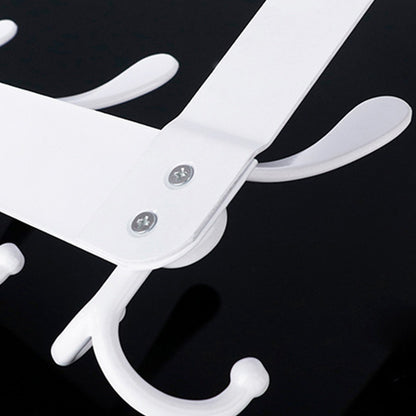 Stainless Steel Over The Door Hooks Durable Door Hangers for Kitchen Bathroom Bedroom - White