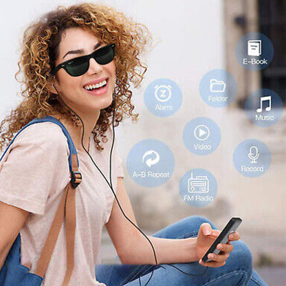 Mini Bluetooth MP3 Player Portable Music Player FM Radio E Book Voice Recorder with 128GB Memory Card