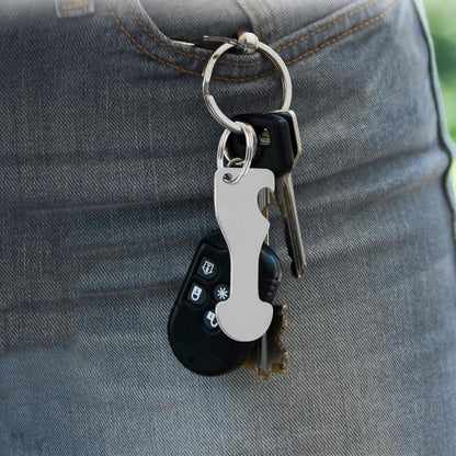 6Pcs Set Versatile Keychains Shopping Trolley Key Bottle Opener