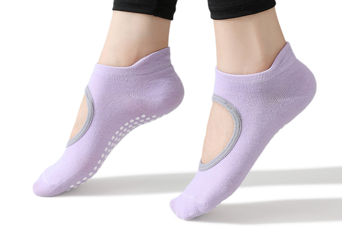 8 Piece Non Slip Pilates Socks for Yoga Barre