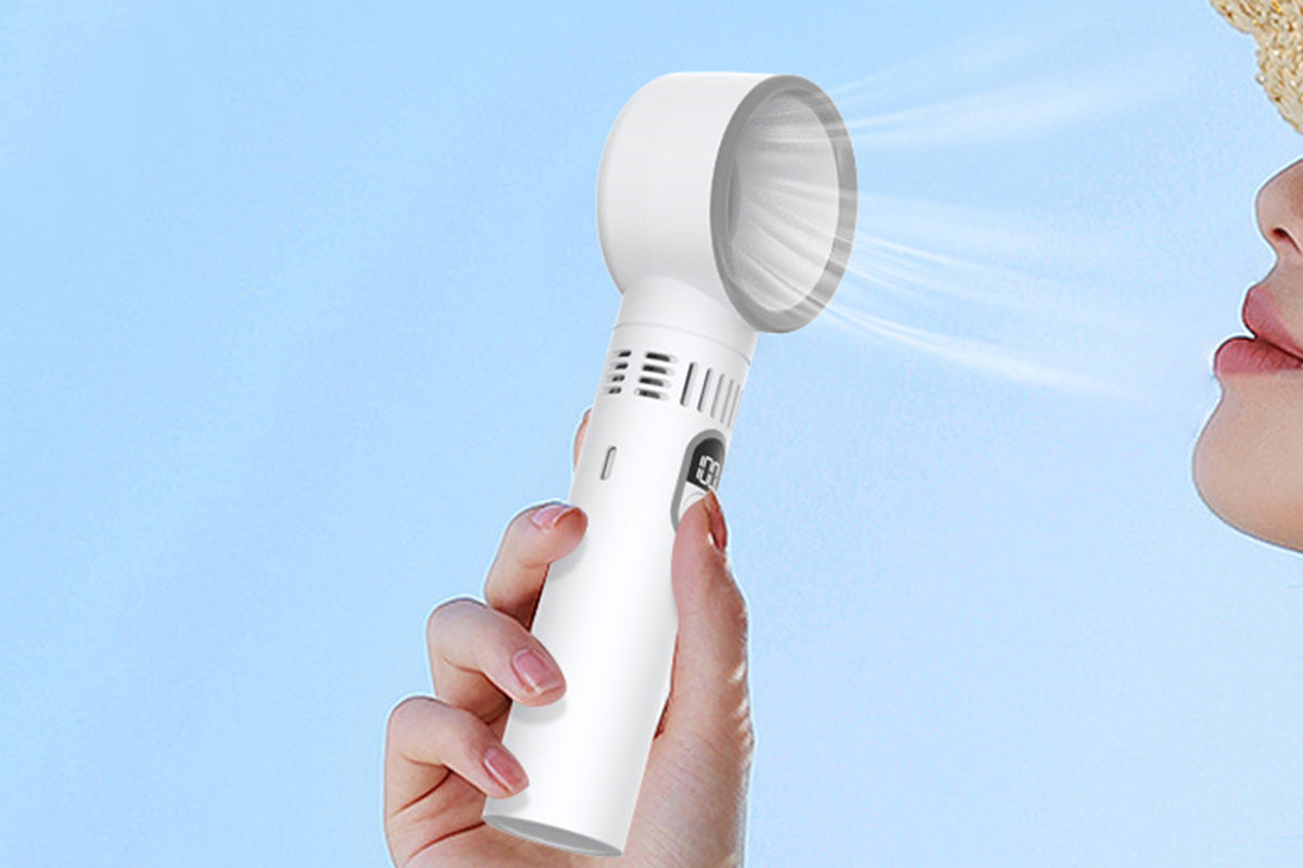 Bladeless 5 Speeds Rechargeable Mini Fan - White