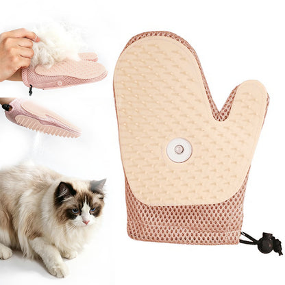 USB Spray Pet Grooming Glove for Cats Dogs - Pink