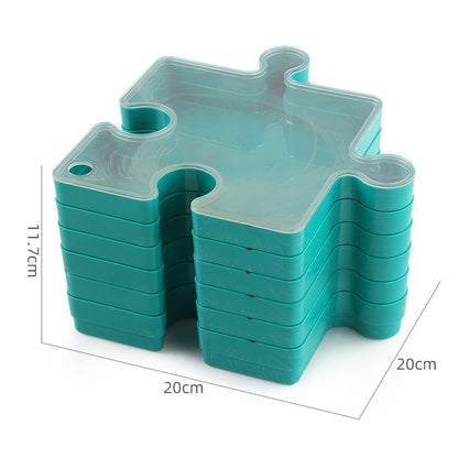 6 Layer Puzzle Storage Organizer Box Stackable Sorting Trays for 1000 Pieces-Green