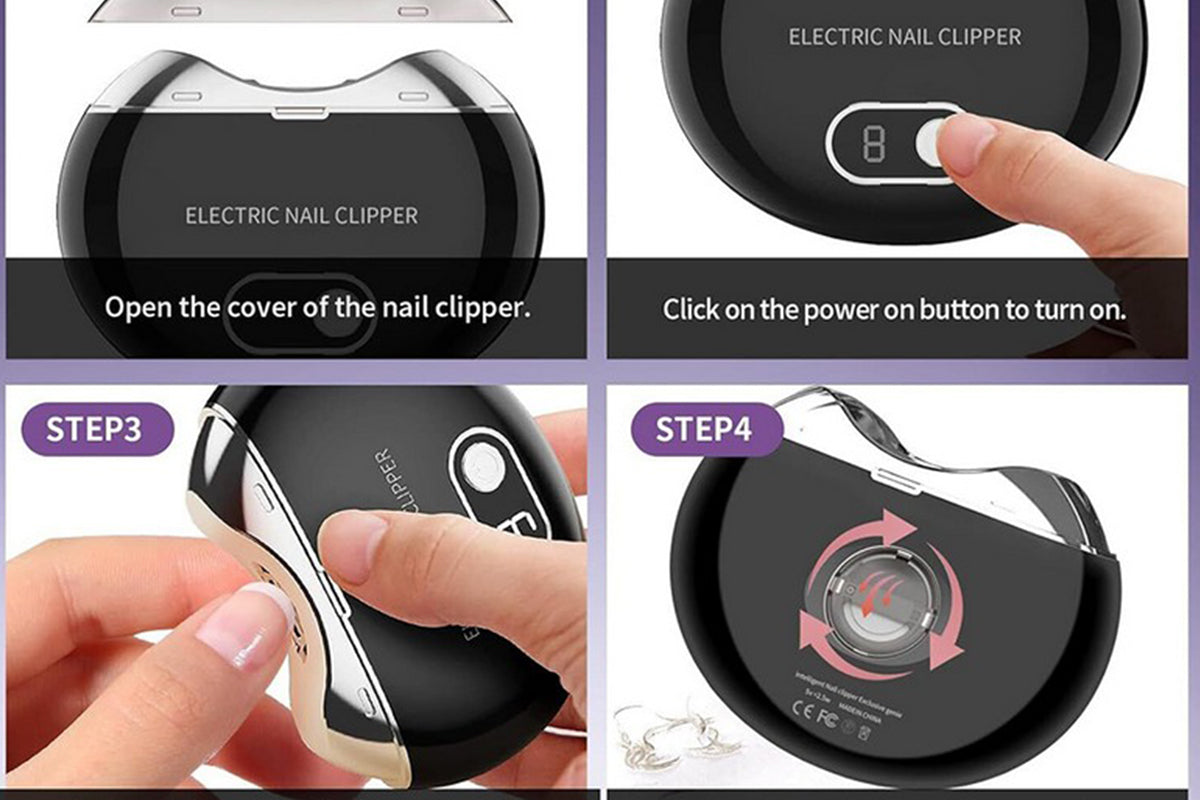 Electric USB Automatic Nail Clipper - Black