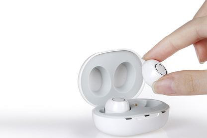 Hearing Aid Invisible Digital In-Ear Enhancer Sound Voice Amplifier Rechargeable-White