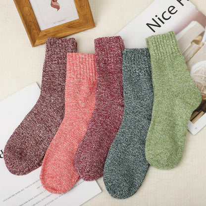 5 Pairs of Vintage Winter Socks Soft Warm Thick Crew Socks for Men Women Style 1