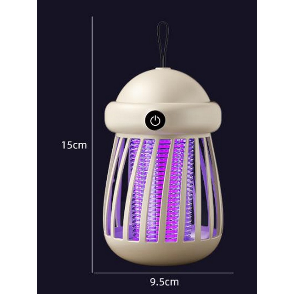 Bug Zapper Outdoor Indoor Mosquito Killer Trap Lamp with Light for Patio-White
