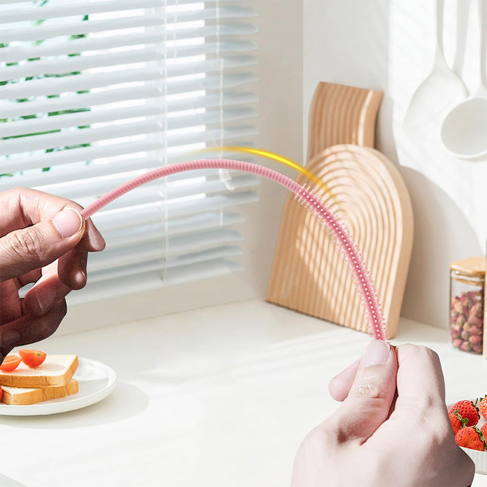 2Pcs Silicone Straw Cleaner Brushes Reusable Straw Cleaner with Bendable Steel Core