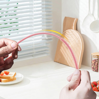 2Pcs Silicone Straw Cleaner Brushes Reusable Straw Cleaner with Bendable Steel Core