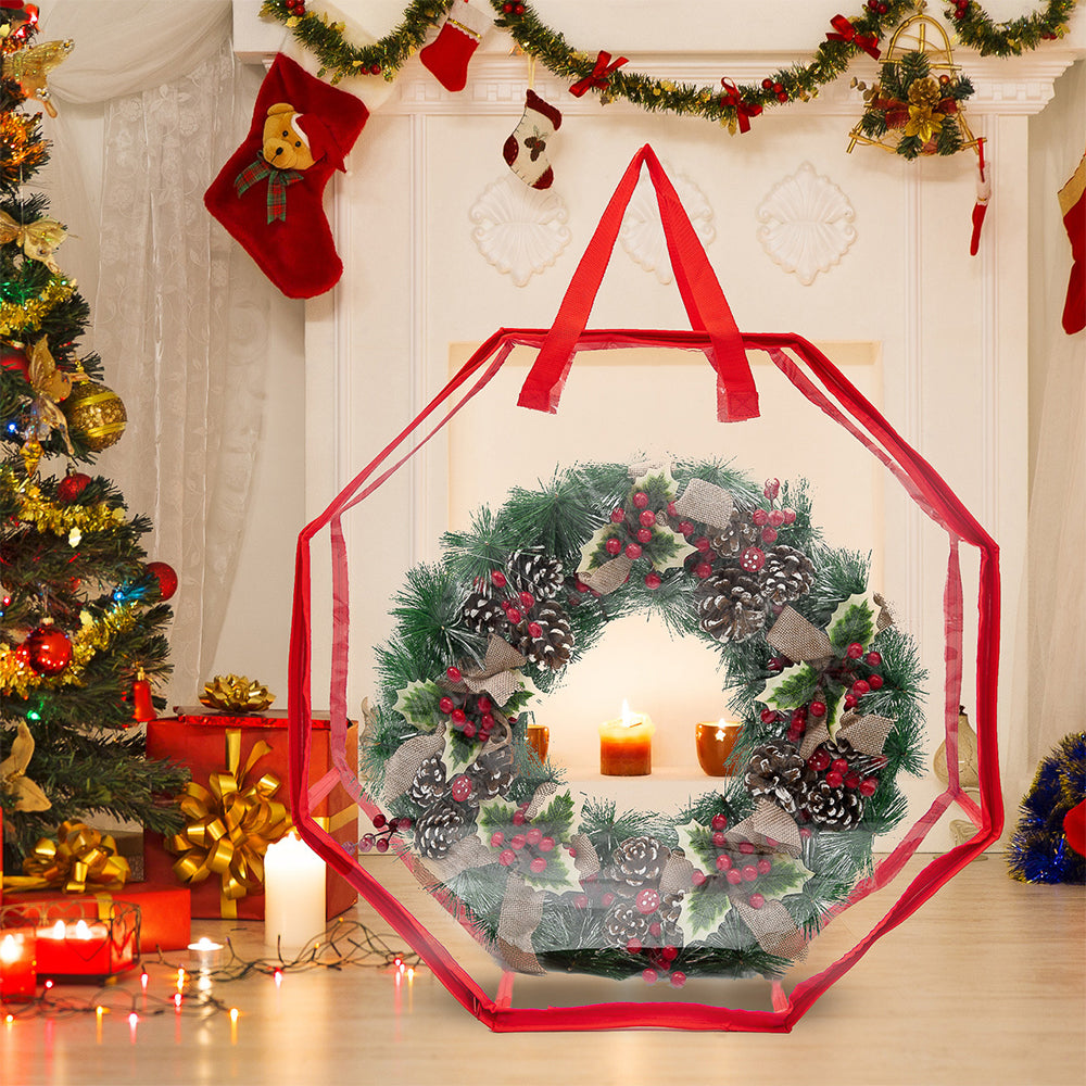 76cm Christmas Wreath Storage Bags Octagon Xmas Garland Bags