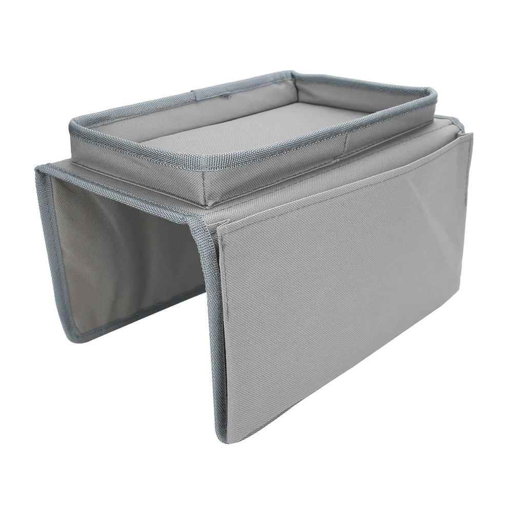 Sofa Armrest Tray Organizer Couch Arm Storage Caddy for Drink Remote Control Cellphone Gray