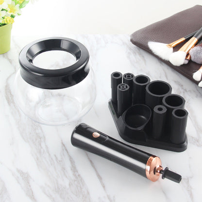 Electric Makeup Brush Cleaner and Dryer Machine Cosmetic Brush Spinner Cleaner for Most Size Brushes Black