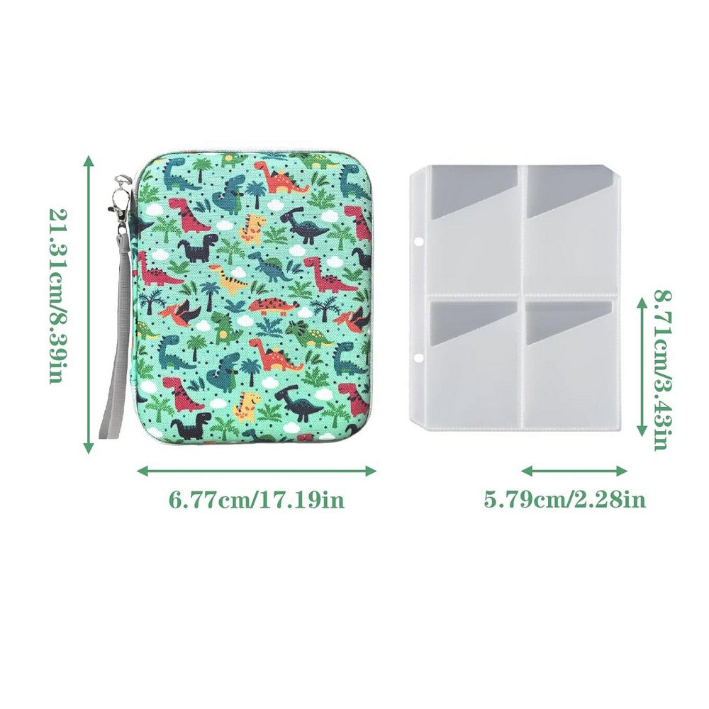 Card Case for Yoto Cards 80 Pockets Card Holder with Carry Strap and Zipper-Green