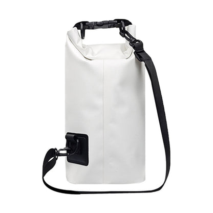 Water Resistant Dry Bag Roll Top Crossbody Shoulder Bag with Phone Pouch White