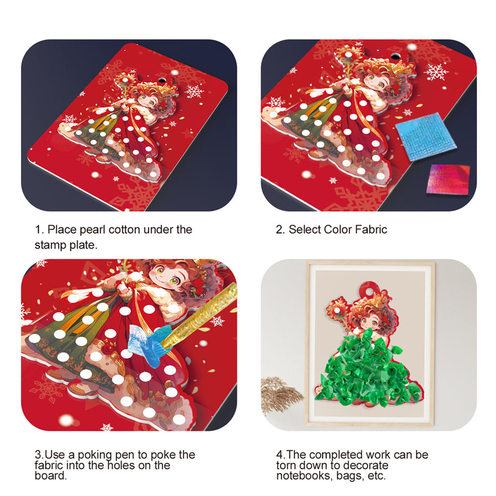 24 Christmas Theme Puncture Painting Poke Kit Art DIY Toys Christmas Tree Ornaments