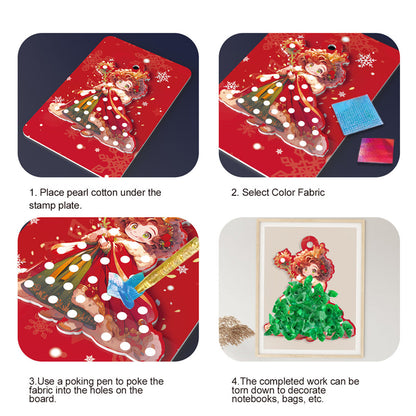 24 Christmas Theme Puncture Painting Poke Kit Art DIY Toys Christmas Tree Ornaments